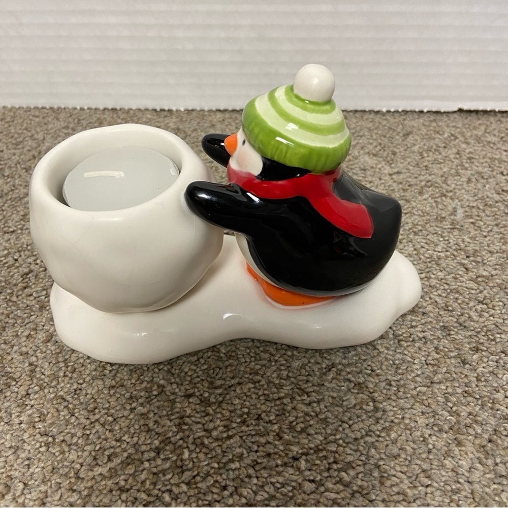 Hallmark Porcelain Penguin Votive/Tealight‎ Candleholder